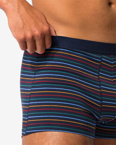 3 boxers homme mod&egrave;le court coton stretch rayures bleu fonc&eacute; - 19110320DARKBLUE - HEMA