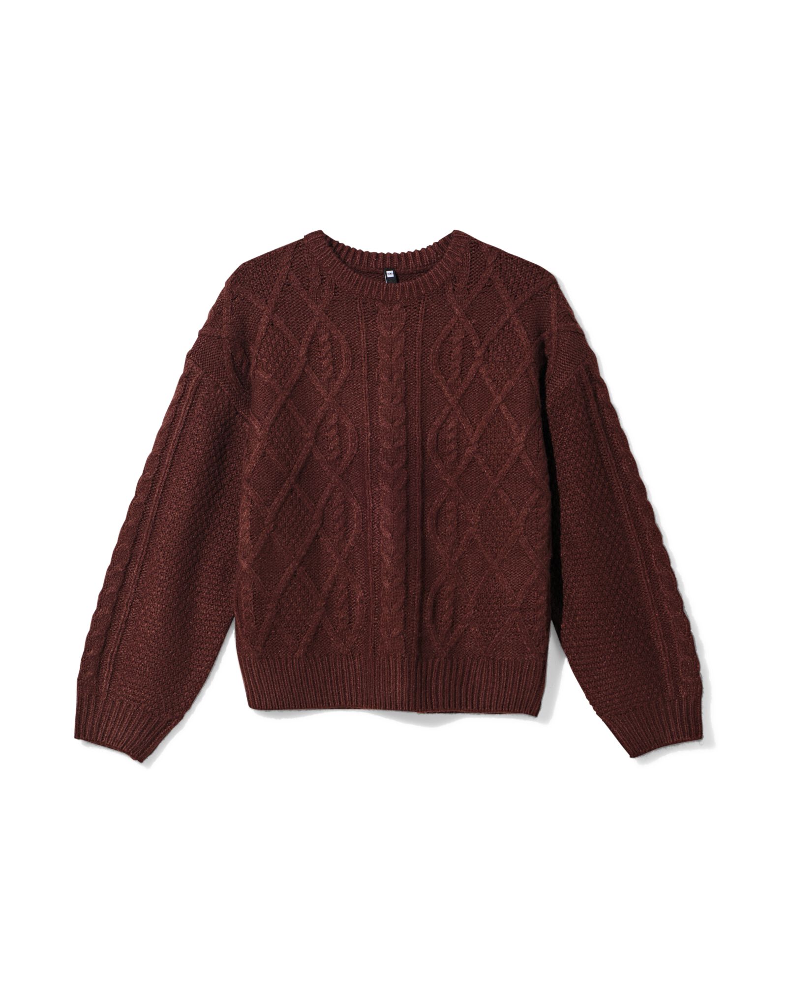 dames kabeltrui Helly bruin - 36204950BROWN - HEMA