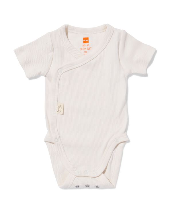 Newborn Mitwachsender Wickelstrampler, gerippt eierschalenfarben eierschalenfarben - 33450520OFFWHITE - HEMA
