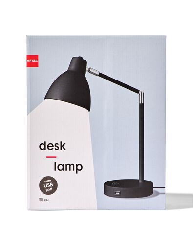 lampe de bureau avec port USB noir - 39600179 - HEMA