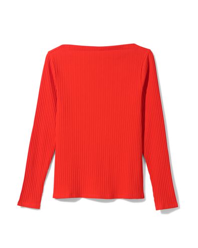 Damen-Top Caro, Ripp rot - 36251185RED - HEMA