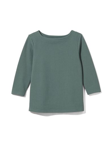 t-shirt femme Kacey avec structure vert foncé XL - 36253654 - HEMA