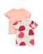 2 t-shirts bébé côtelés fraise pêche 68 - 33044352 - HEMA
