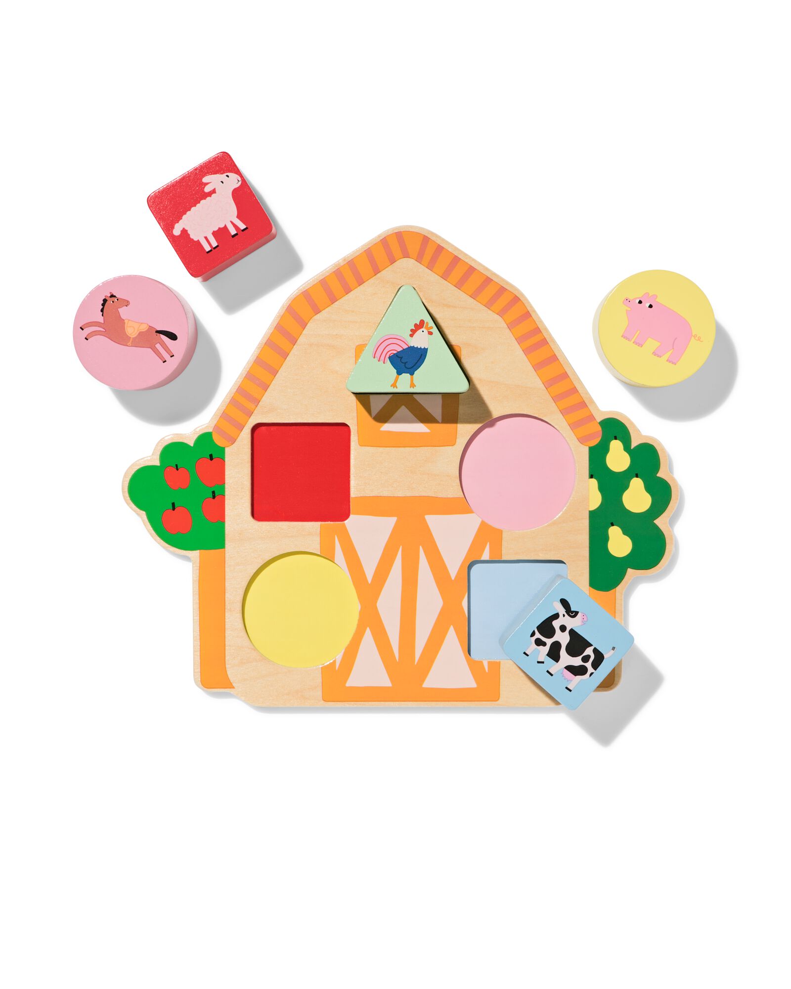 rammelende puzzel 23x20x5cm boerderij hout - 15100208 - HEMA