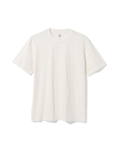 heren T-shirt Elias relaxed fit gebroken wit gebroken wit - 2129830OFFWHITE - HEMA
