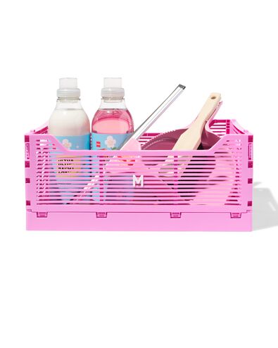 Buchstabentafel-Klappkiste, recycelt, M, rosa rosa M  30 x 40 x 17 - 39810405 - HEMA