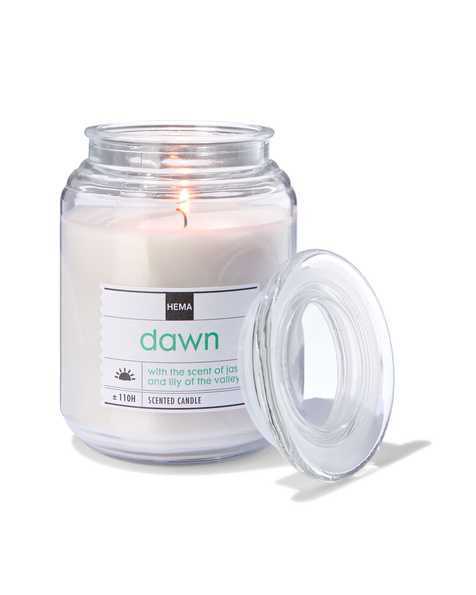 bougie parfum&eacute;e dans un pot en verre &Oslash;10x14 dawn - 13502487 - HEMA