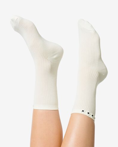 2 paires de chaussettes femme avec coton noir 39/42 - 4270462 - HEMA