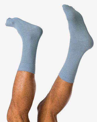 herensokken rib  blauw blauw - 4150565BLUE - HEMA