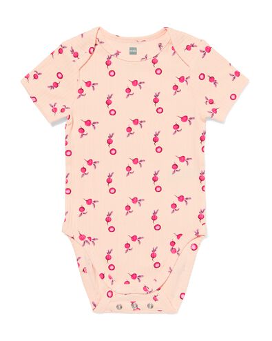 baby meegroei body rib radijs perzik perzik - 33304360PEACH - HEMA