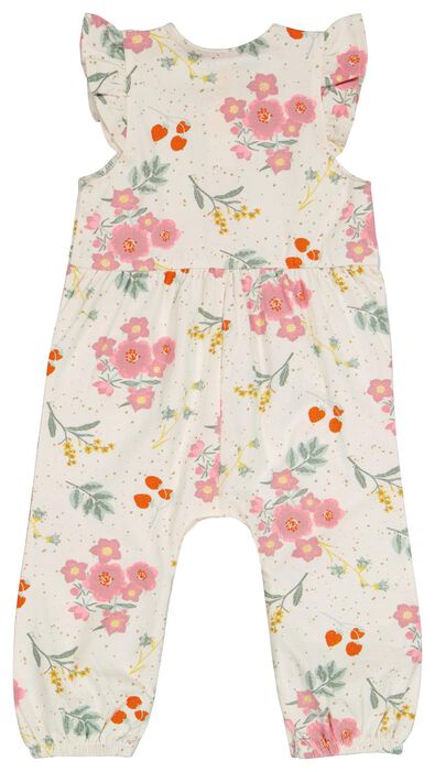 Baby-Jumpsuit mit Rüschen, Blumen eierschalenfarben - 1000027338 - HEMA