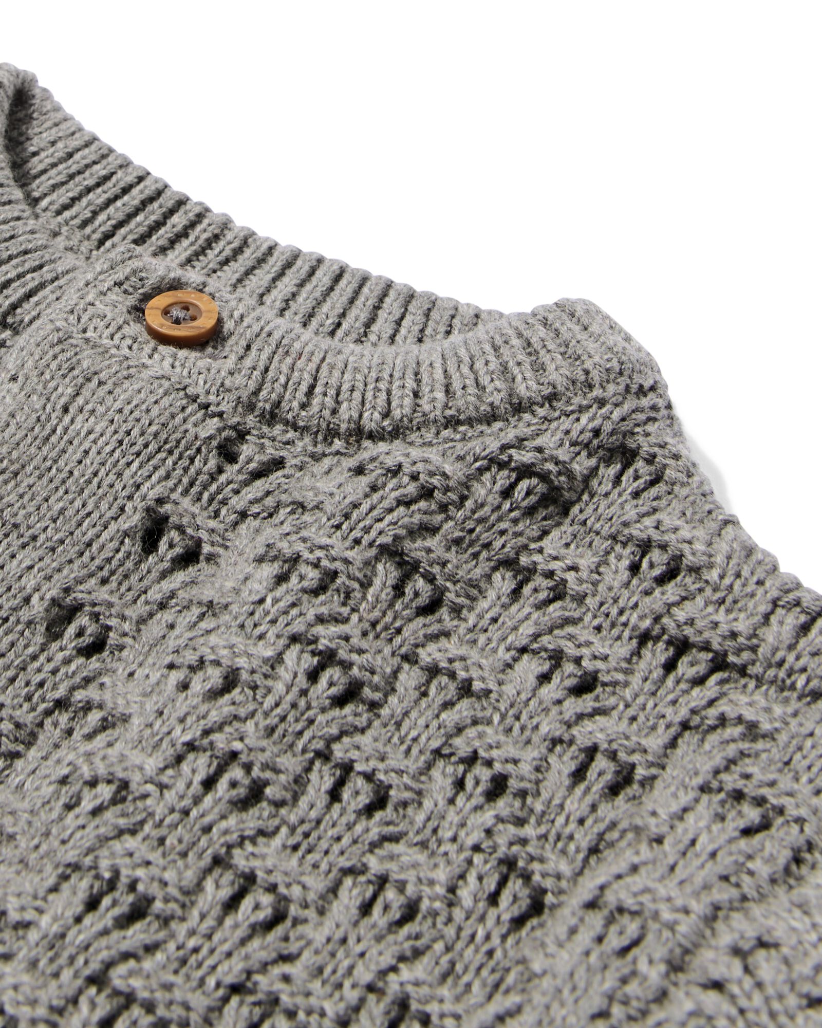 gilet ajour&eacute; nouveau-n&eacute; gris chin&eacute; gris chin&eacute; - 33428320GREYMELANGE - HEMA