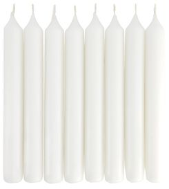 8 bougies longues Ø2x17 blanches - 13501930 - HEMA