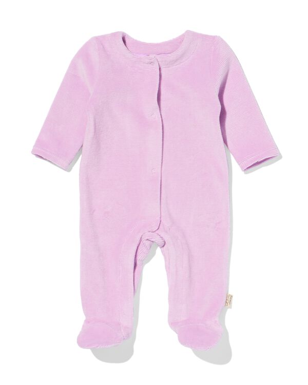 newborn boxpakje rib velours paars - 33439320PURPLE - HEMA