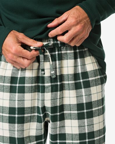 herenpyjama wafel flanel groen groen - 23675730GREEN - HEMA