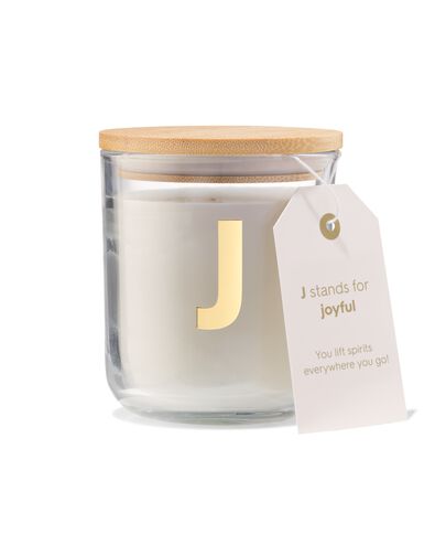 bougie en verre Ø8x10cm lettre J - 61100409 - HEMA
