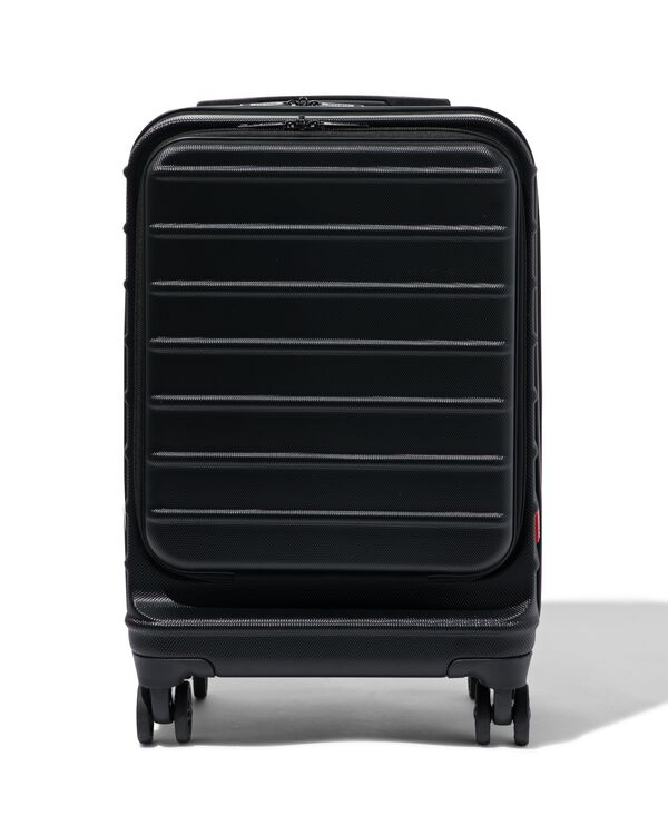 valise avec compartiment sur le devant ABS 35x25x55 noir - 18630024 - HEMA