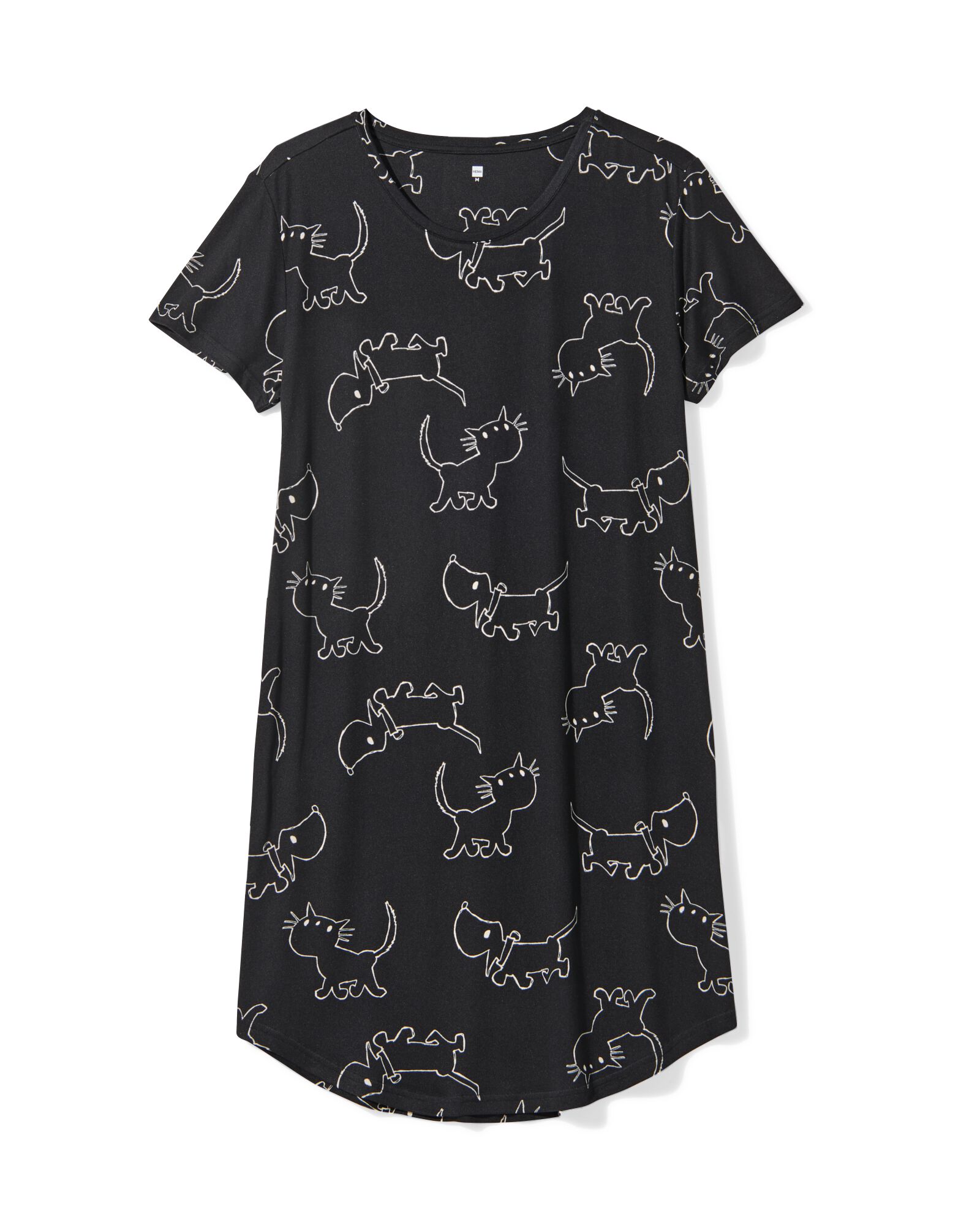 Takkie Damennachthemd aus Mikrofaser schwarz schwarz - 23401290BLACK - HEMA