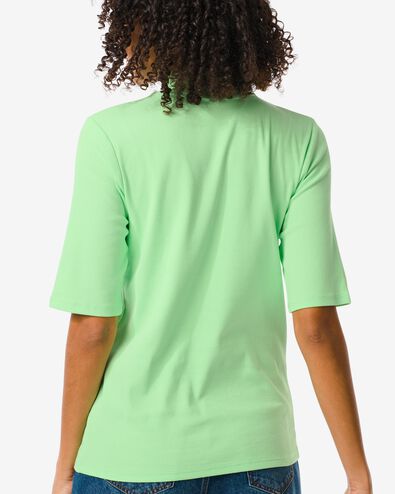 dames t-shirt Clara rib groen S - 36254851 - HEMA