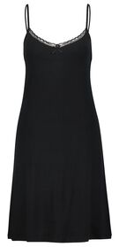 chemise de nuit femme Foxy micro noir noir - 1000027847 - HEMA