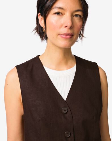 damesgilet Isla donkerbruin donkerbruin - 36208650DARKBROWN - HEMA