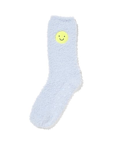 huissokken maat 36-41 fluffy lichtblauw - 61100311 - HEMA