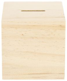 Holz-Spardose, 8.5 x 8.5 cm - 15900042 - HEMA