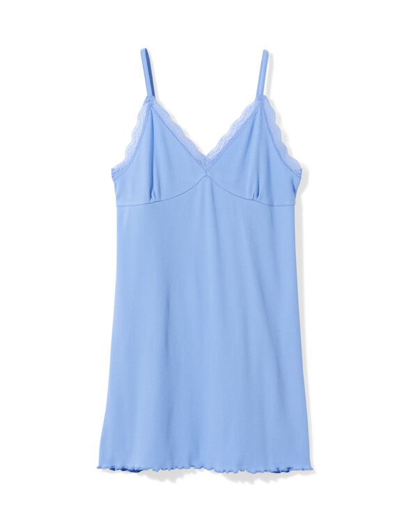 nuisette femme c&ocirc;tel&eacute;e dentelle bleu bleu - 23401465BLUE - HEMA