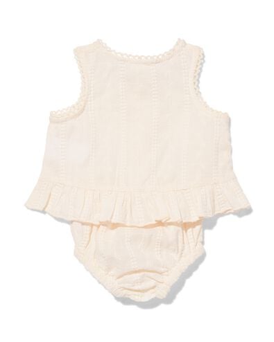 newborn kledingset geborduurd knopen volant ecru ecru - 33452820ECRU - HEMA