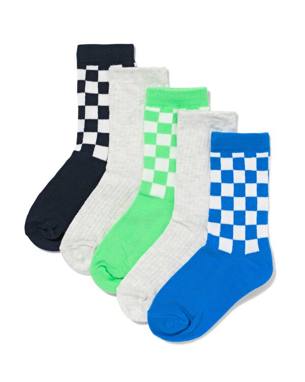 Kinders&ouml;ckchen, gerippt, kariert &ndash; 5 Paar beige beige - 4311110BEIGE - HEMA