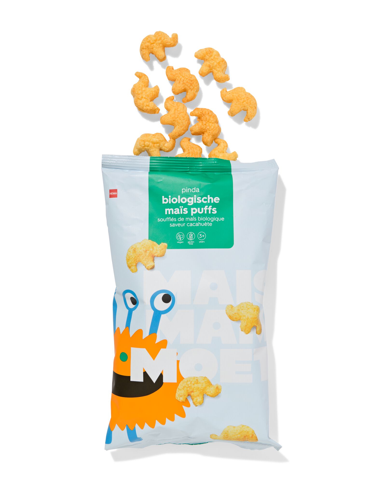 bio ma&iuml;s puffs pinda 50g - 10250042 - HEMA