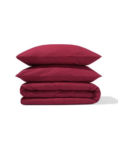 housse de couette 240x200/220 coton doux rouge - 5750178 - HEMA
