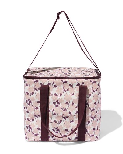 koeltas 25x36x10cm linnen bloemenprint roze - 41800173 - HEMA