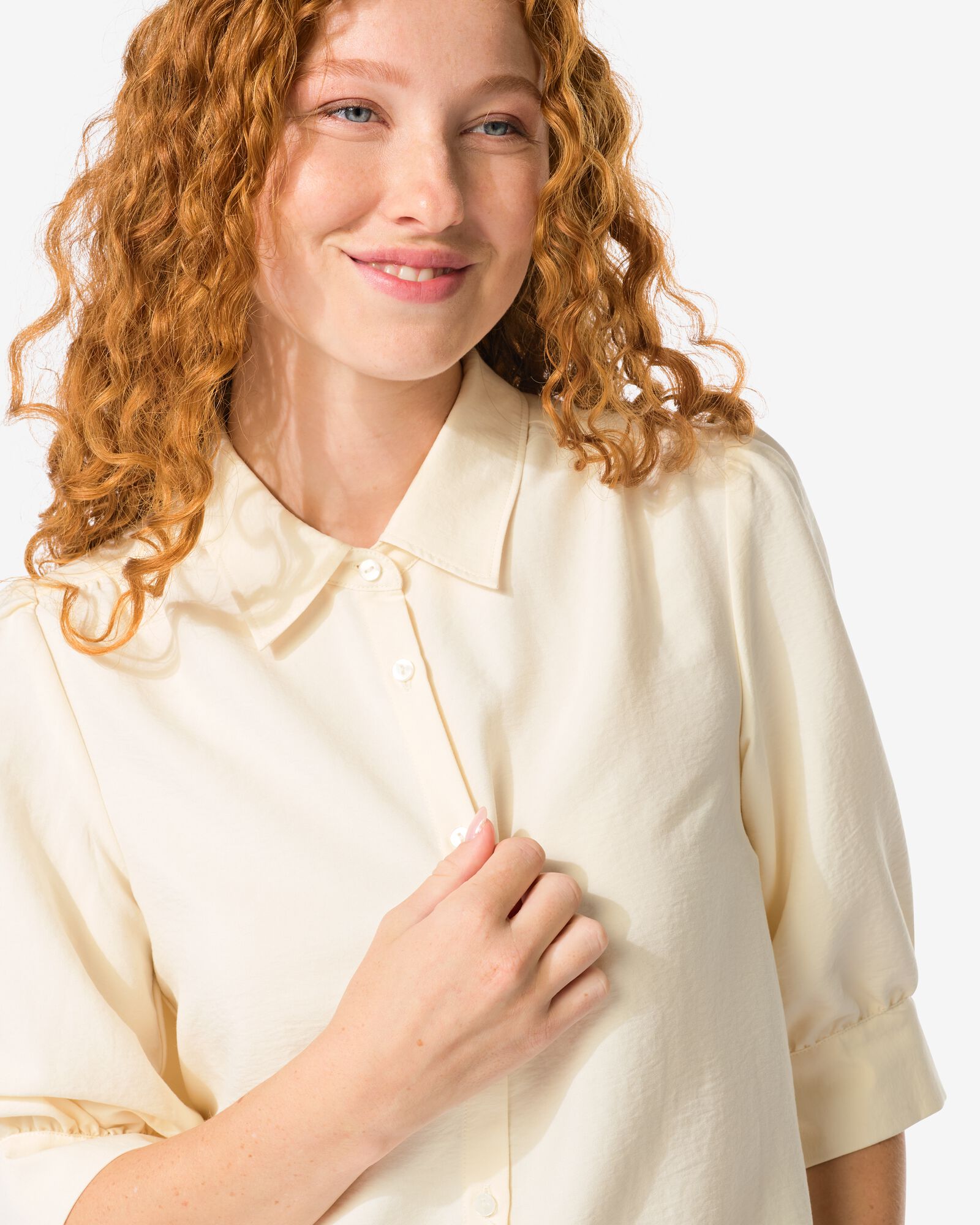 damesblouse Dakota gebroken wit - 36203070OFFWHITE - HEMA