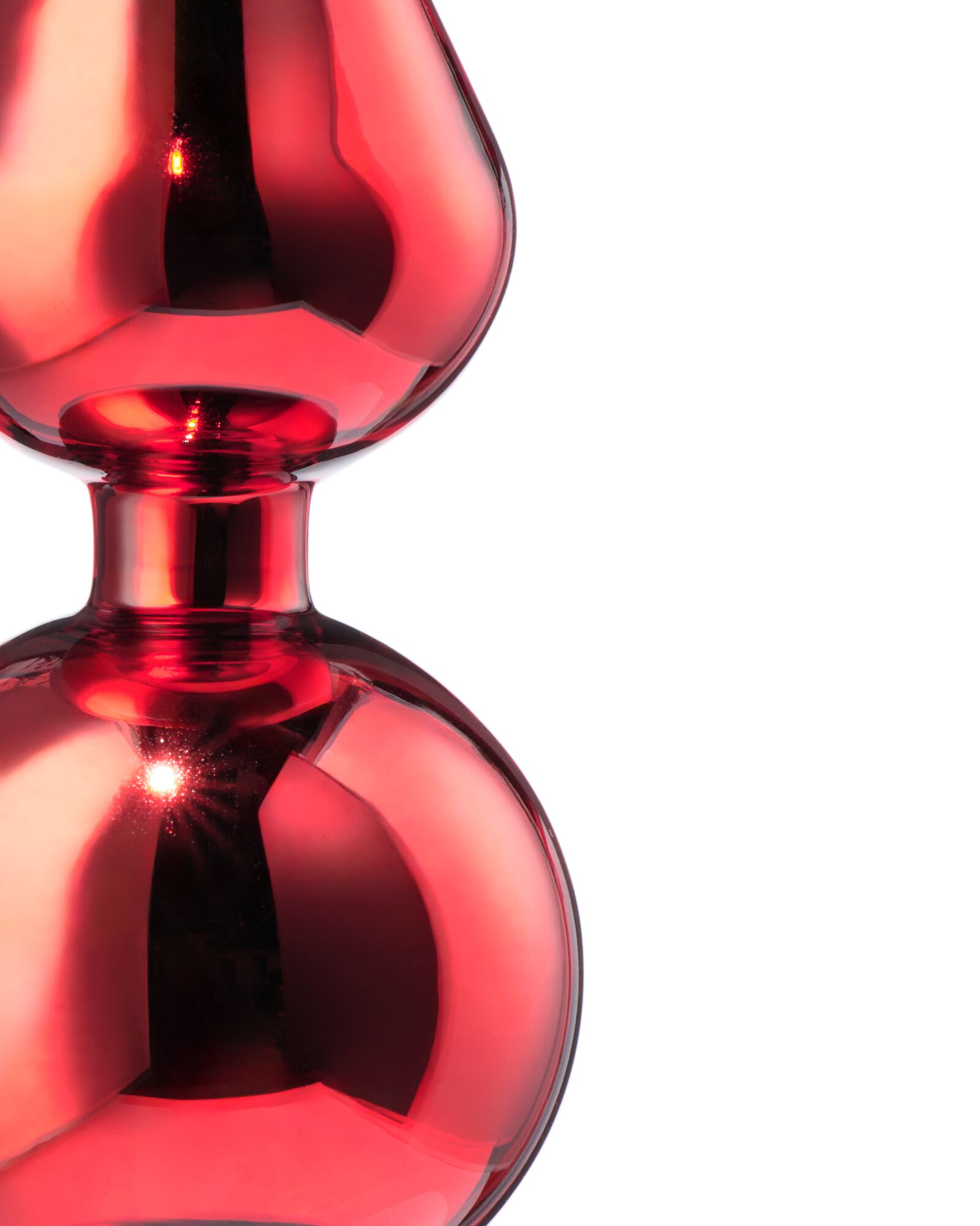 Weihnachtsbaumspitze, 6,5 &times; 32 cm, Glas, bordeauxrot - 25100170 - HEMA