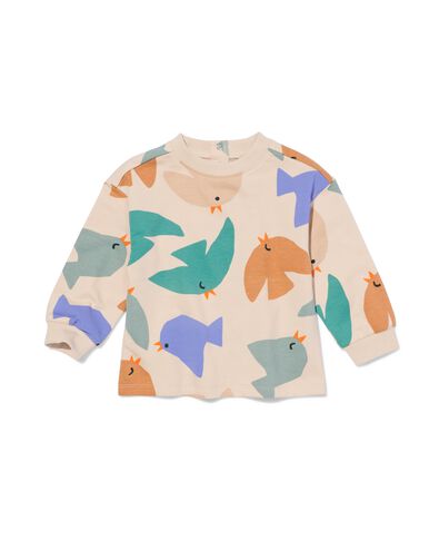 baby T-shirt vogels ecru - 33126670ECRU - HEMA