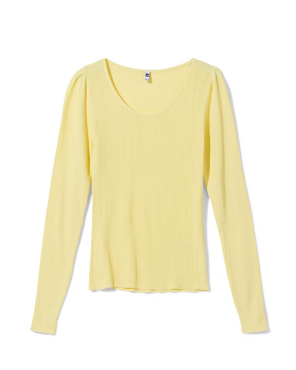 haut femme Loua froiss&eacute; jaune jaune - 36207310YELLOW - HEMA