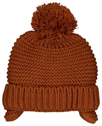 bonnet bébé avec cache-oreilles en maille marron marron - 1000028682 - HEMA