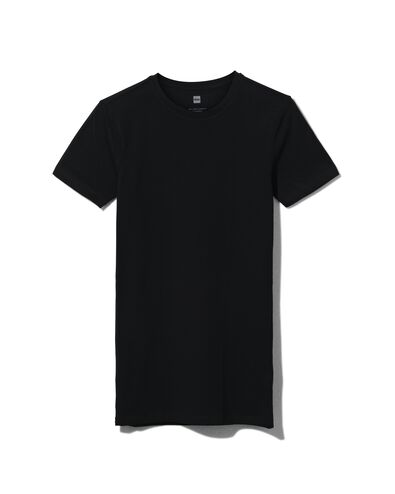 Herren-T-Shirt, Slim Fit, Rundhalsausschnitt, extralang schwarz M - 34276854 - HEMA