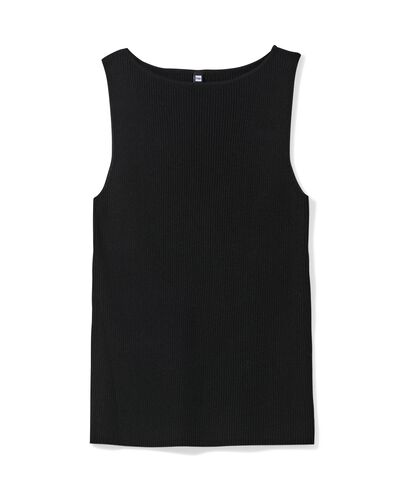 Damenshirt Rita gerippt schwarz - 36268965BLACK - HEMA