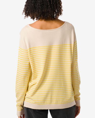 Damen-Pullover Olga, Streifen gelb M - 36352462 - HEMA