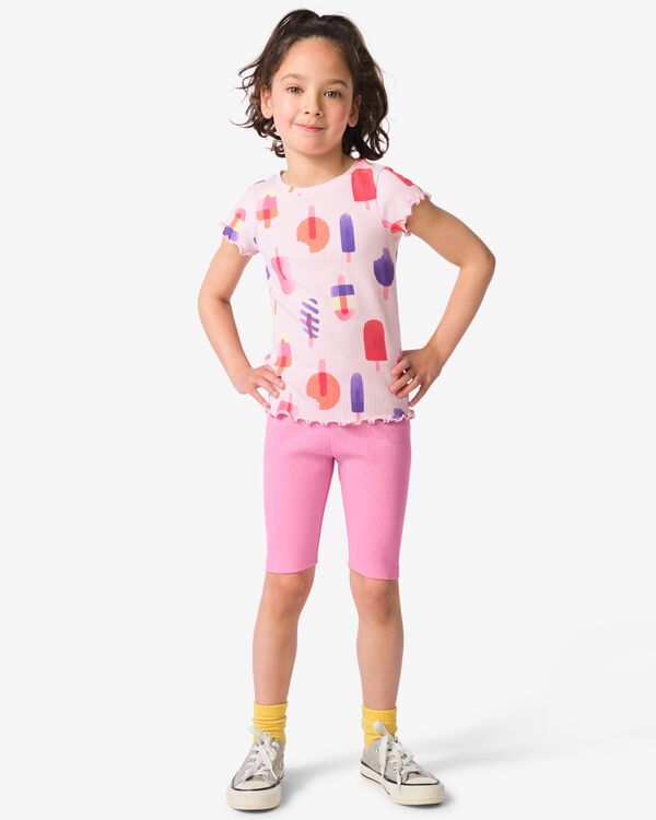 Kinderleggings, kurz, figurbetont, mit Rippenstruktur &ndash; 2 St&uuml;ck rosa rosa - 30863647PINK - HEMA