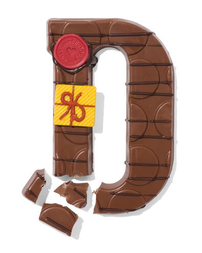 Lettre en chocolat d&eacute;cor&eacute;e &agrave; la main lait D 180g - 24427404 - HEMA