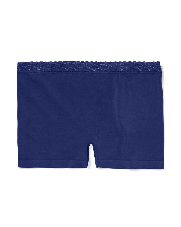 boxer femme sans coutures microfibre avec dentelle bleu fonc&eacute; bleu fonc&eacute; - 19641604DARKBLUE - HEMA