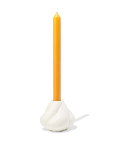 kandelaar 9.2x9cm keramiek twist cr&egrave;me - 13325090 - HEMA
