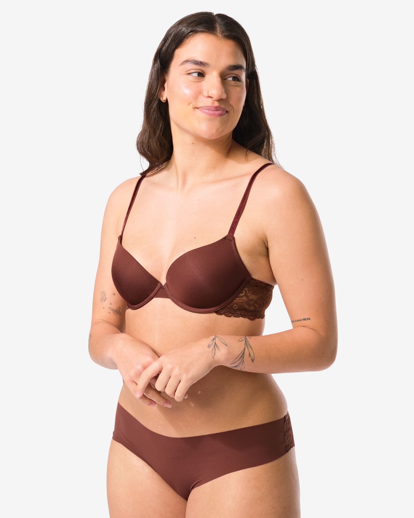 push-up bh met beugel donkerbruin - 21801120DARKBROWN - HEMA