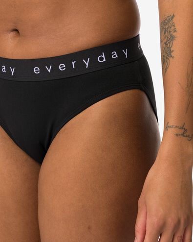 damesslip katoen everyday tailleband zwart - 19680144BLACK - HEMA