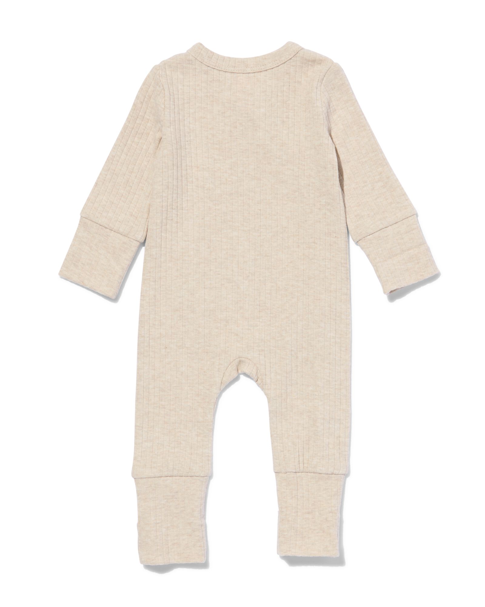 newborn meegroei overslag body rib met bamboe stretch  zand - 33405720SAND - HEMA
