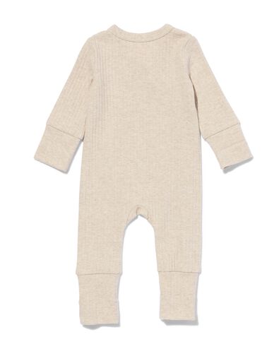 newborn meegroei overslag body rib met bamboe stretch  zand - 33405720SAND - HEMA