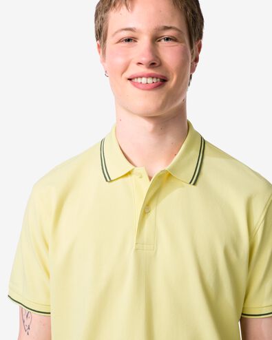 polo homme Denton piqu&eacute; jaune p&acirc;le jaune p&acirc;le - 2140560LIGHTYELLOW - HEMA